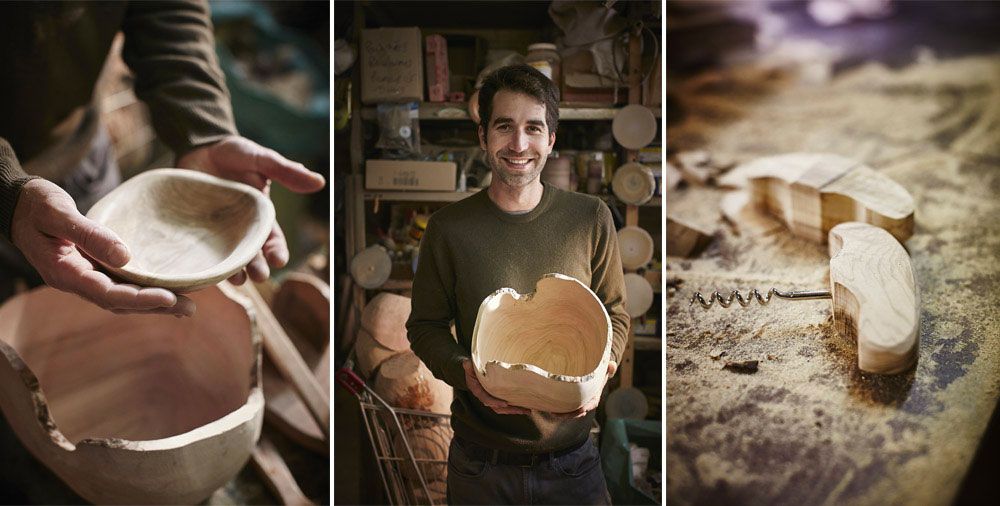 Guillaume Dubosq dans son atelier du travail du Bois d'Olivier
