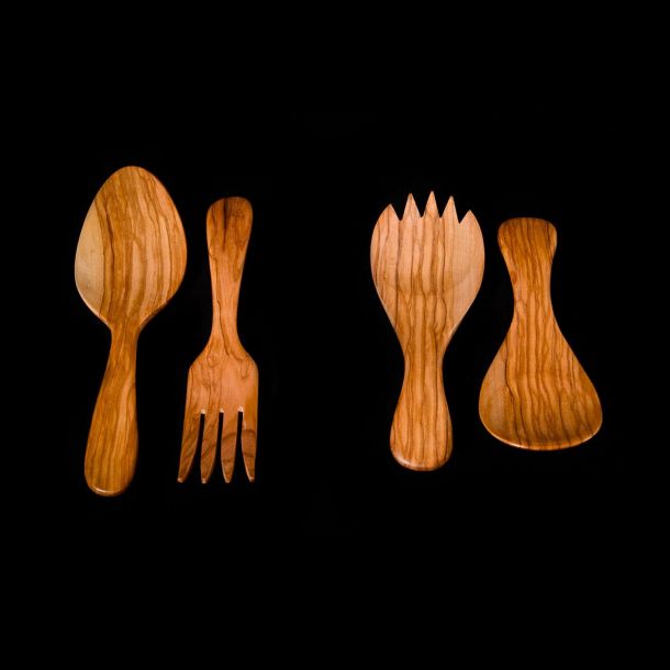 Couverts à salade  - Le travail Artisanal du Bois d'Olivier 